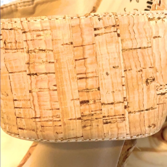 Women’s Lemon Drop by Privileged Faux Cork Slingback Square Toe Wedges Heels - Picture 6 of 7